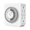 G-Homa 24-Hour Mechanical Timer Outlet with 2 Grounded Outlets -