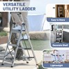 XinSunho 4 Step Ladder, Retractable Handgrip Folding Step Stool with