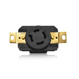 Aweking UL Listed NEMA L15-20R Receptacle Connector Socket,20A 20 Amp,AC 250V 250 Volt,3 Pole-4 Wire,Grouding,Twist Locking,Black Gray