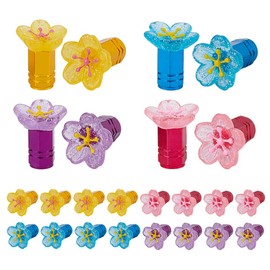 NBEADS 16 Stück Reifenventilkappen, Ventilkappen Aus Harz Mit Blumenmotiv Dekorative Ventilkappen Aus Legierung Für Autos Fahrräder LKWs Und Motorräder