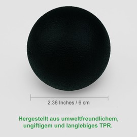 Massage Ball Fascia Ball Hard Lacrosse Ball Massage Balls for Back Legs Feet Hands Trigger Point Ball for Yoga Myofascial Relaxation Muscle Relaxation Acupuncture Massage Pack of 2 (Black)