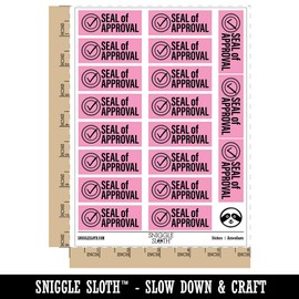 Seal of Approval Check Mark Checkmark Sticker Pack - Gloss Finish - Large 2.00" Size - Light Pink