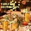 Da by Gold Flameless Candle, Battery-Powered Candle with Recessed String