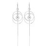 AeraVida Contemporary Rings Sterling Silver Sphere Slide Thread Earrings