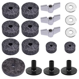 Unbranded 18pcs/Set Drum Accessories Felt Pad/Wing Nut/Cymbal Sleeve Base for Drum Set