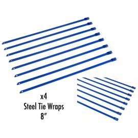Unbranded X4 UNIVERSAL 8" STAINLESS STEEL ZIP TIE CABLE FOR DOWNPIPE INTERCOOLER PIPING BL