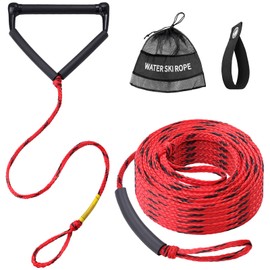 Wakeboard Rope with Handle 75ft, Ski Ropes for Water Skiing Wakesurf Wake Board Surf Floating Boating, Towable Boat Tow Pull Sports Line Thick Tough Watersports Kneeboard Surfboard Jet Accessories
