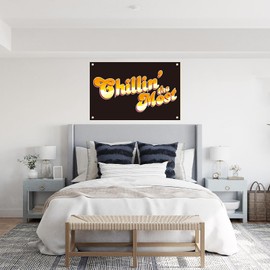 Bolcagob Chillin The Most 2x3FT Flag Double Printed Funny Flag Tapestry Dorm Room Home Fitness Decor 4 Shiny Brass Grommets 100% Polyester (2x3FT)