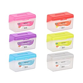 Index Card Holder, 3x5 Note Flash Card Organizer Case, Stackable Index Card File with flip top, Recipe Purple, Red, Green, Blue, Grey, Pink Holder, Holds 250 Cards, Multicolor (12 Pack) â By Enday