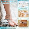 LOAYHOAY Shell Beach Beaded Ankle Bracelets for Women Layered Boho