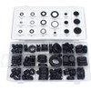Litensh 125pcs Black Rubber Grommet Assortment Kit, Electrical Grommets Wire