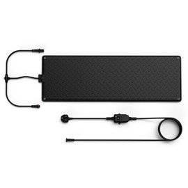 COSTWAY Heated Snow Melting Mat, Outdoor No-Slip Rubber Mat with 1.5m Power Cord, IP68 Waterproof Rectangular Ice Heated Pad for Winter Roofs Stairs Steps Lawns Floors Doorways, 76 x 25cm