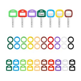 Fonyiunce Set of 40 Key Caps, Keys, Marking, Round and Square, Colourful Key Covers, Key Marker Set, 2 Styles, 10 Colours, for Easy Identification of Front Door Keys