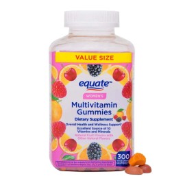 Equate Women's Multivitamin Gummies for General Health, Natural Fruit, 300 Count