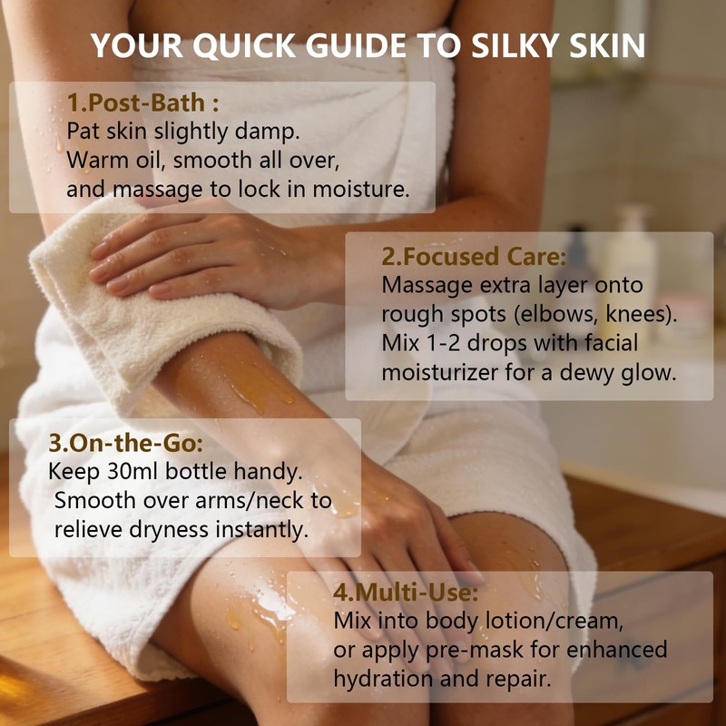 2PCS Silk Body Oil, Firming & Moisturising Body Oill, Deep