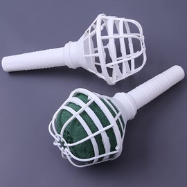 4 Pcs Plastic Foam Bouquet Holders Fresh Artificial Flower Holders Bridal Handheld Floral Holders for Wedding Flower Arrangement