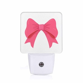 Jahiona LED Night Light Lamp with Smart Sensor Dusk to Dawn Sensor,Bow Ribbon Pink Tie Night Light Daylight White,0.5W Plug-into Wall for Adults,Bedroom,Bathroom,Hallway,Kitchen