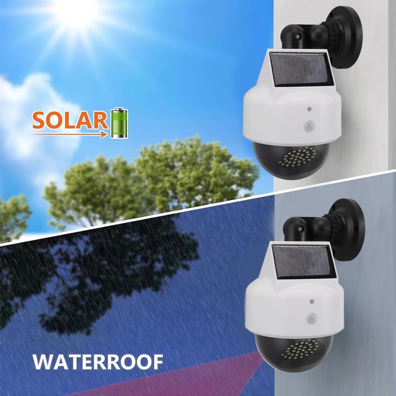 Solar Dummy Fake Camera Security Outdoor Solar Powered Simulated Surveillance