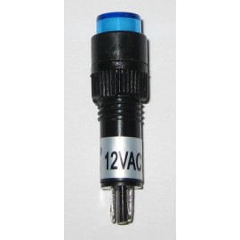 Unbranded/Generic Panel Mount Round Mini LED 8 mm 12 V AC / DC Indicator - Blue - Plastic Case
