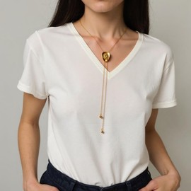 DANDUOSO Gold Western Cowgirl Hat Necklace Cowboy Accessories Bolo Tie Necktie Western Long Adjustable Necklace Jewelry Gift for Women (Gold)