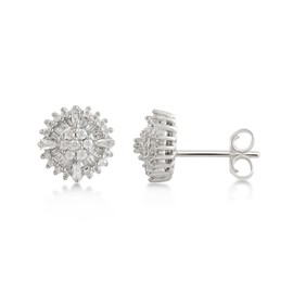 Beyond Brilliance 1/2 Carat Multi Shaped-Diamond Stud Earrings in 925 Sterling Silver | Gift Box