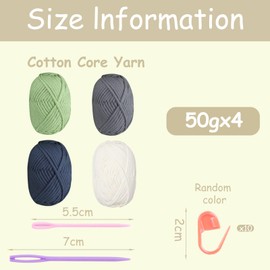 Crochet Yarn Cotton Crochet Wool Chenille Wool for Crocheting 4 x 50 g Crochet Wool Crochet Yarn Thick Cotton Nylon Blend Yarn Crochet Yarn for Beginners Grey Sage Green Yarn