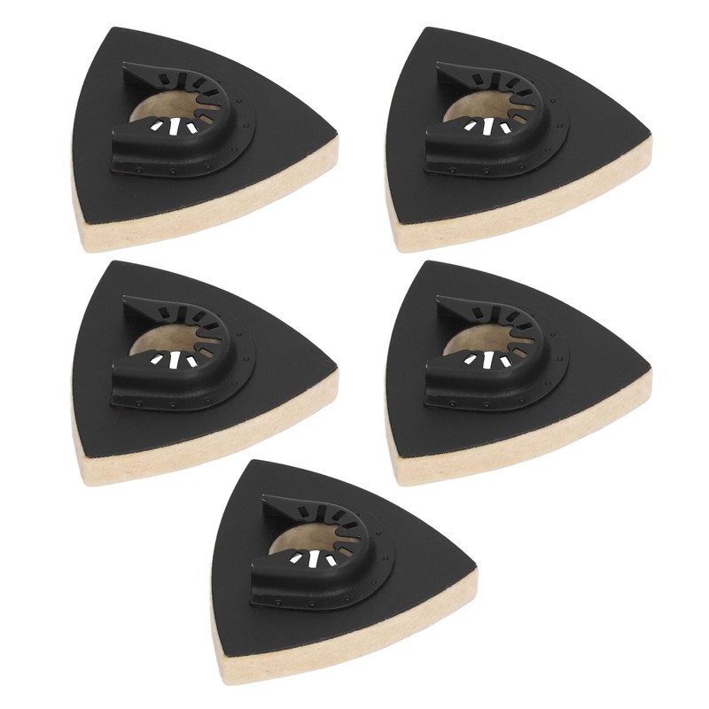 5PCS Wool Polishing Pad with Alloy Steel Base Triangular Felt