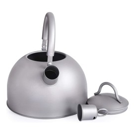 Boundless Voyage Titanium Kettle, Whistling Type, 0.6 gal (2.0 L), For Outdoor Activities, Camping, Barbecues, Kettle, Direct Fire, Water Heater, Large Capacity, Pure Titanium, Rustproof, Ultra