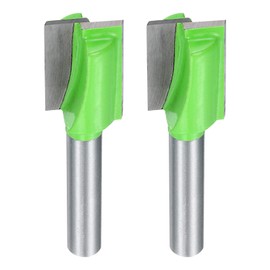sourcing map 2pcs Bottom Cleaning Router Bits 1/4" Shank Carbide Tipped Spoilboard Surfacing Planing CNC Mortising Bit for Slab Flattening Woodworking, 1/2" (13mm) Dia 25/32" (20mm) Depth
