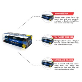 Shargio King-Size 200ct Filter Tubes Blue Color Amazing Test Which Connects Your Choice Comes with - Pack of 5