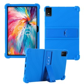 HminSen Case for TCL TAB 10 NXTPAPER 5G 10.4 Inch Tablet, Kids Friendly Soft Silicone Adjustable Stand Cover for TCL TAB 10 NXTPAPER 5G Model 9199S Tablet (Blue)