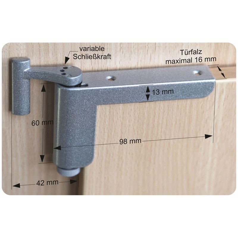Clipclose TS Mini Door Closer in Silver