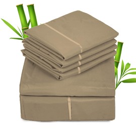 Sacred Thread 6 PC Rayon Derived from Bamboo Bed Sheets Set, Vegan Sheets with Cooling Effect, Organic Sheets for Home and Hotels, +50 Vibrant Colors for Cooling Bed Sheets