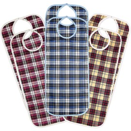 Medokare Adult Bibs - Pack of 6 Washable Clothing Protectors ﻿for Men & Women - ﻿Multicolor