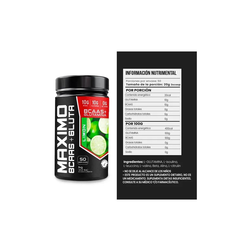 Aminoácidos Bcaas Glutamina Global 1kg Varios Sabores