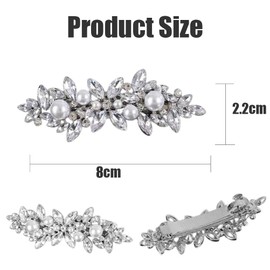 Crystal Pearl Hair Clips Sparkling Rhinestone Hair Clips Silver Crystal Hair Clips Bridal Headpiece Decoration Beads Wedding Hair Accessories
