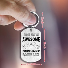 Yobent Father In Law Christmas Keyring Gifts from Son In Law, Best Father-in-law Birthday Gift Ideas, Father of the bride Key Ring Present for Thanksgiving Xmas Wedding Anniversary