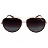 Quay ALL IN Aviators Tortoise Gold Brown Fade Sunnies POLARIZED