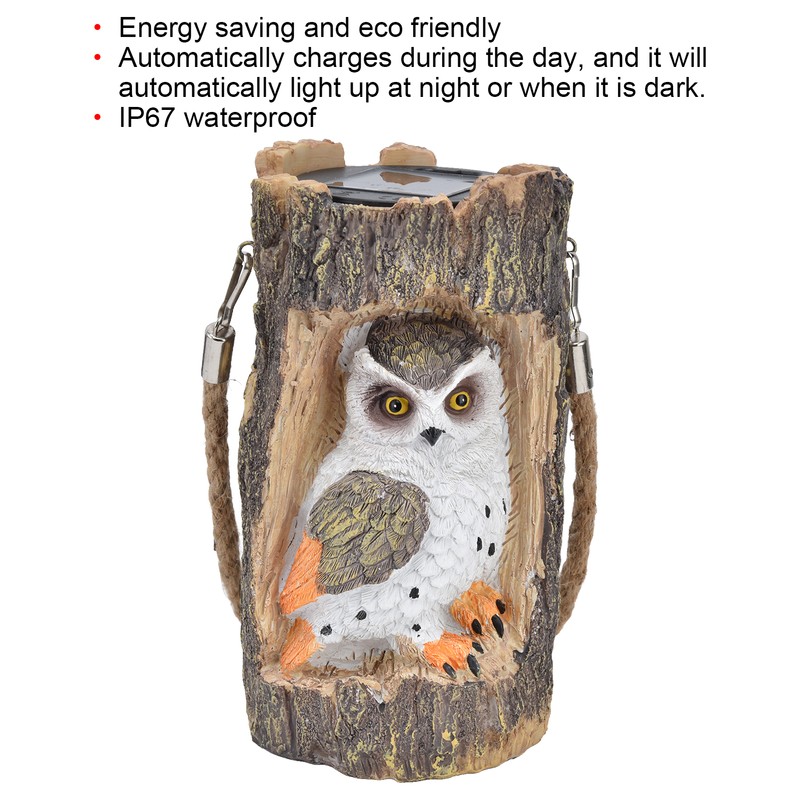 Owl Solar Light IP67 Waterproof High Simulation Eco Friendly Energy