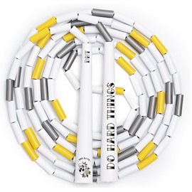EliteSRS Do Hard Things - Cuerda de saltar con abalorio para fitness, asas de borde irrompibles de 6.5 pulgadas, sin enredos y ajustables, entrenamiento de cuerpo completo, abalorio de plástico
