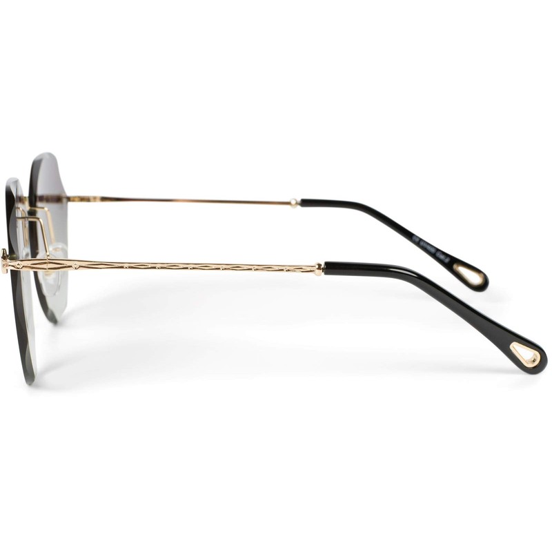 styleBREAKER Women's Rimless Pilot Sunglasses, Gold/Grey/Green