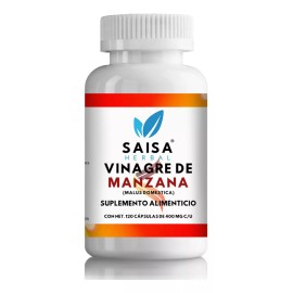 Saisa Herbal Vinagre De Manzana Orgánico 120 Cápsulas 100 % Puro Premium Sabor Sin sabor