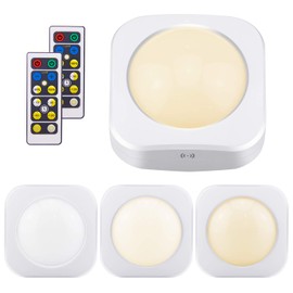 LUXSWAY Puck Lights Battery Operated, Dimmable Closet Lights, Push Lights, Tap Lights, Touch Night Lights, Remote Controlled Stick Lights for Closet Cabinet Counter -Nature /Warm / Cool White