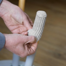 Relaxdays Chair Leg Socks, Set of 24, Furniture Socks for Chair & Table, Floor Protection, Elastic, Round Chair Stockings, Grey