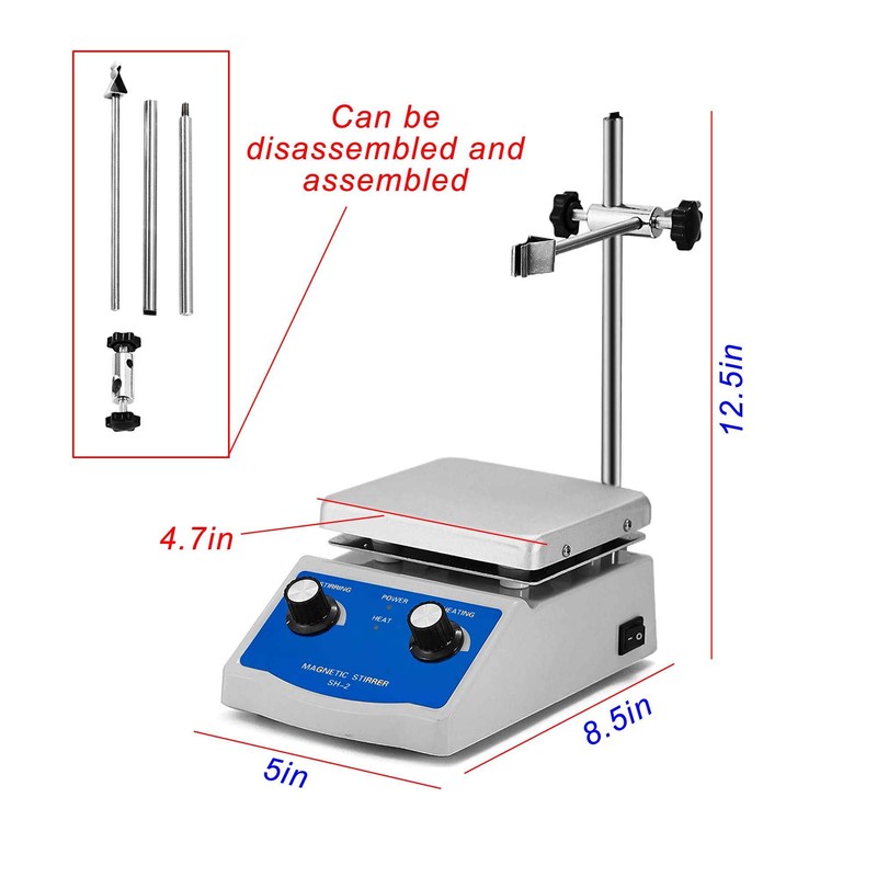 LGXEnzhuo SH-2 Magnetic Stirrer Mixer, 110V 1000ml Stirring Capacity Lab