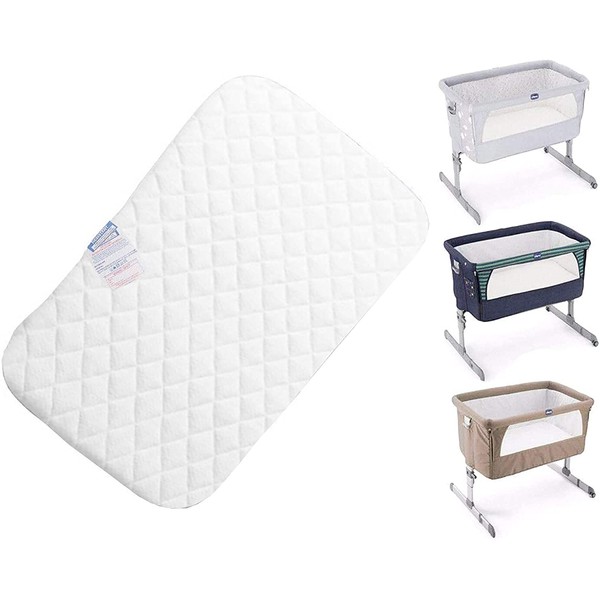 Next2Me Chicco Crib Mattress Compatible Bedside Toddler Deluxe Crib Next to Me - Comfortable & Fitted Infant Firm Foam Mattress - Breathable & Washable (83 x 50 x 5 cm)