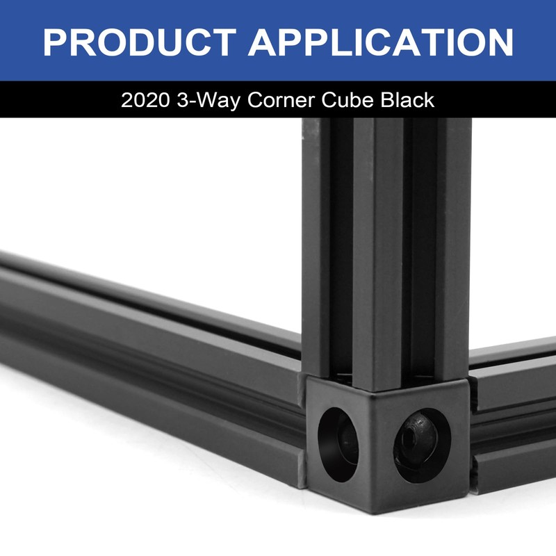 Seekliny 8pcs 2020 Corner Cube M6 Black for V-Slot 2020