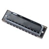 Black Harmonica C Key 10 Hole Blue Harp Stainless Steel