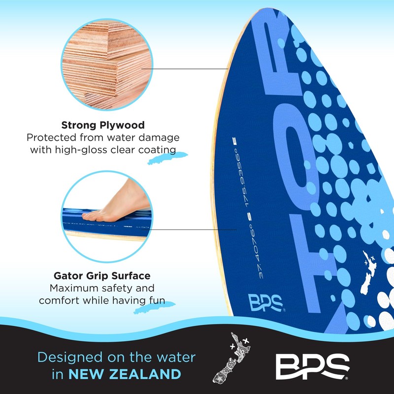 BPS 'Gator' 35" Skim Board - Epoxy Coated Wood Skimboard