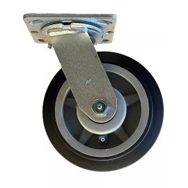 Hy-Weld Black Non-Marking Rubber 6" x 2"Swivel with Brake Caster